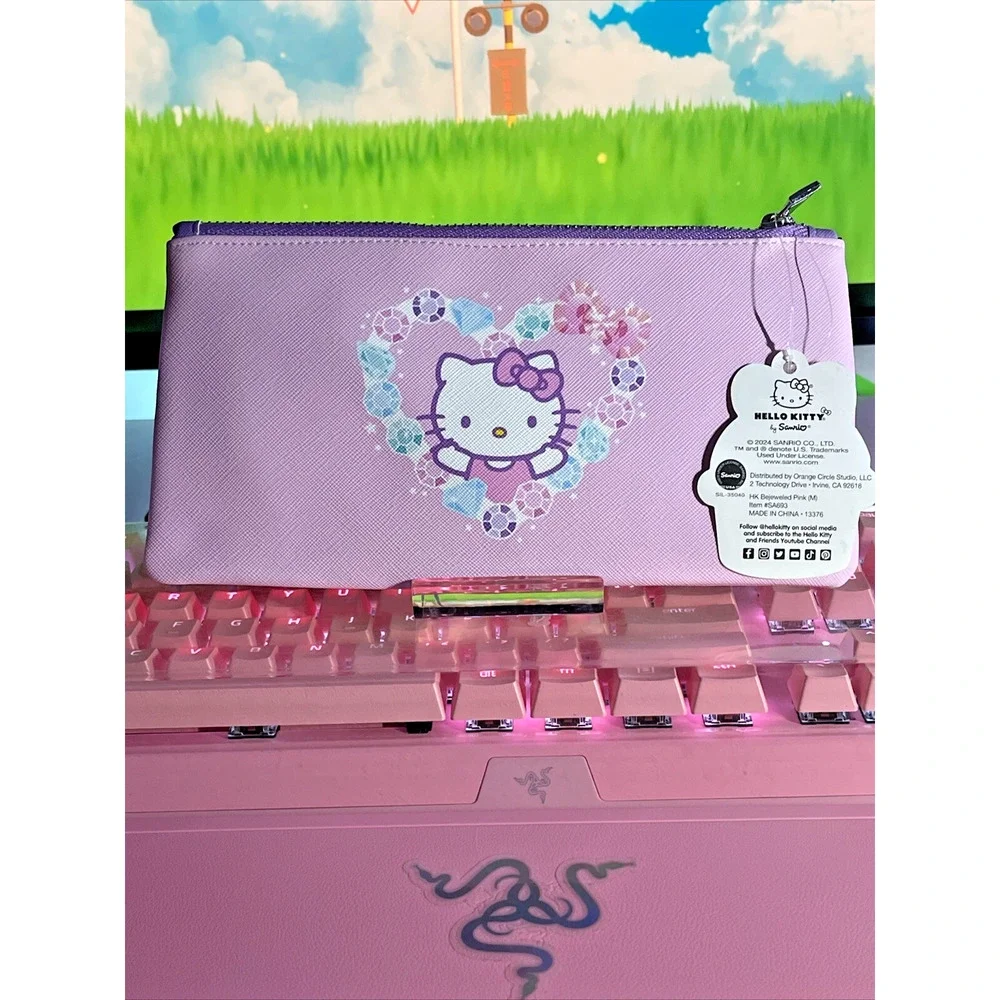 Hello Kitty Pencil Pouch Case Zipper Special 2024 Sanrio HK Bejeweled Pink